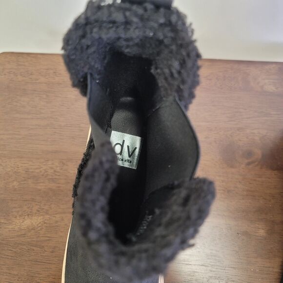 DV by Dolce Vita Vinny Chelsea Boot Womens Size 9 Black Faux Suede Lug Sole - Picture 9 of 13